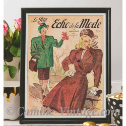 Poster Vintage Le Petit Echo de La Mode 2 février 1947