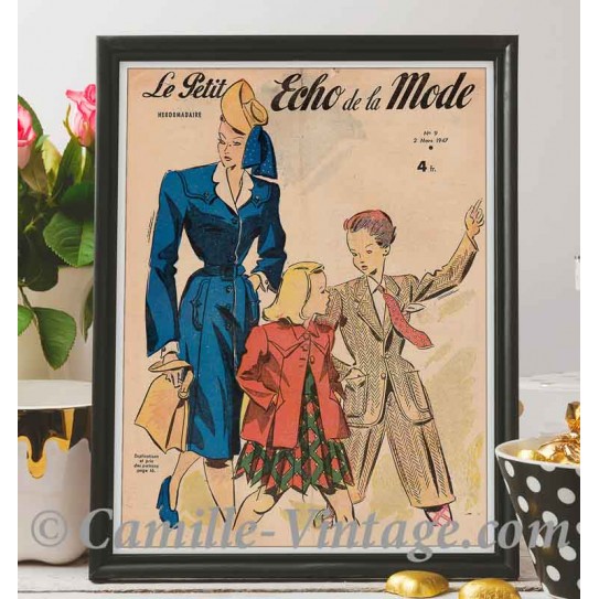 Affiche Le Petit Echo de La Mode 2 mars 1947
