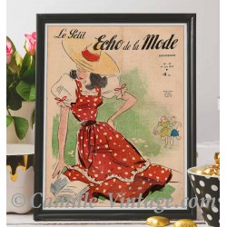 Poster Vintage Le Petit Echo de La Mode 1er Juin 1947