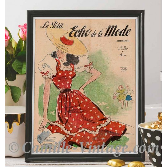 Affiche Le Petit Echo de La Mode 1er Juin 1947
