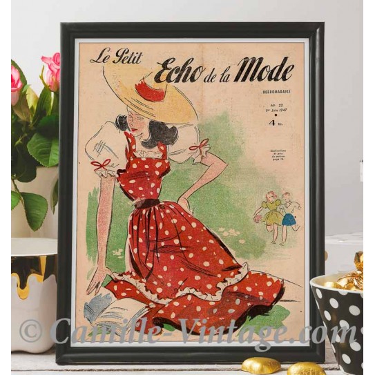 Affiche Poster Le Petit Echo de La Mode Vintage Rétro Printemps