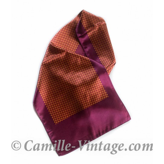 Foulard Rétro et Vintage Bordeaux/Orange