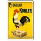 Plaque aluminium Coq Chocolat Kohler