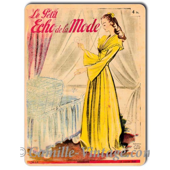 Plaque Aluminium Le Petit Echo de La Mode 12 janvier 1947
