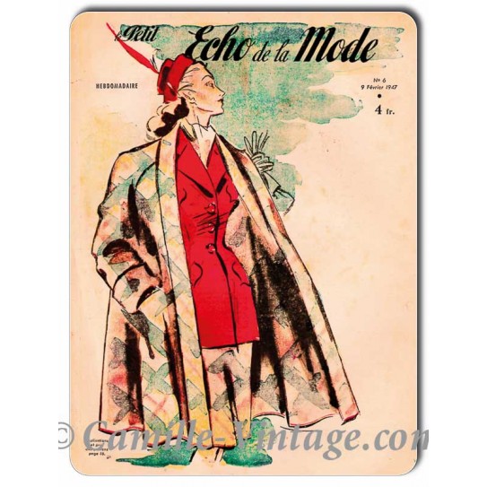 Plaque Aluminium Le Petit Echo de La Mode 9 février 1947