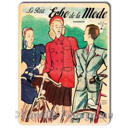 Aluminium plate Le Petit Echo de La Mode 20 April 1947