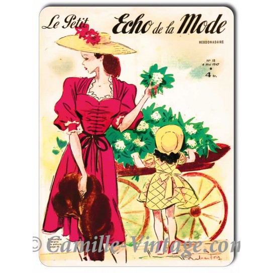 Plaque Aluminium Le Petit Echo de La Mode 4 mai 1947