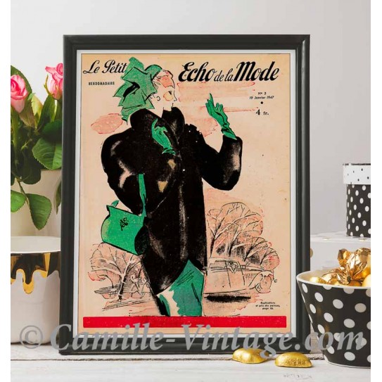 Affiche Le Petit Echo de La Mode 19 Janvier 1947