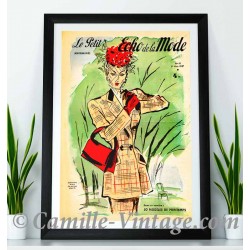 Poster Vintage Le Petit Echo de La Mode 9 mars 1947