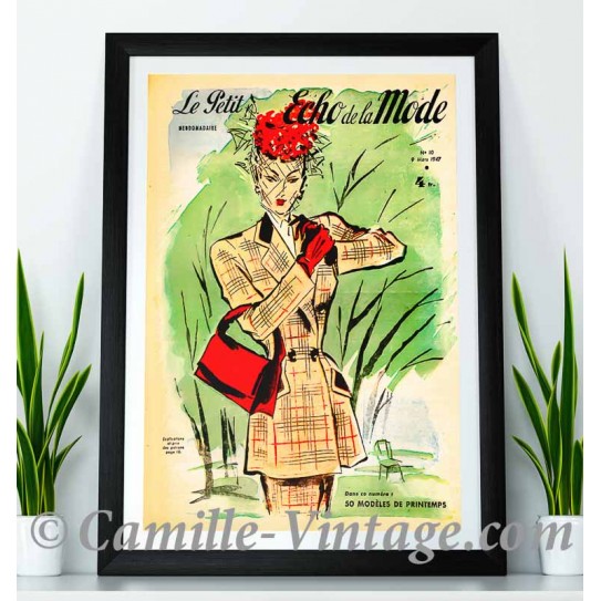 Affiche Le Petit Echo de La Mode 9 mars 1947