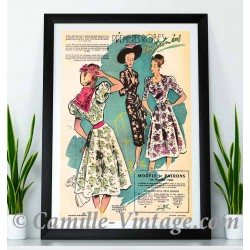 Poster Vintage the first dresses 1947