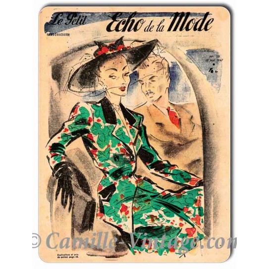 Plaque Aluminium Le Petit Echo de La Mode Mode 18 mai 1947
