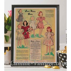 Affiche Le Petit Echo de La Mode 25 mai 1947 "Leurs Petites Robes"
