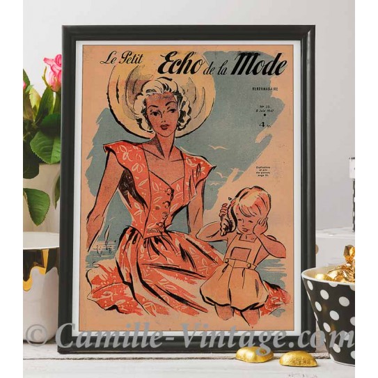 Affiche Poster Le Petit Echo de La Mode Vintage Rétro Printemps