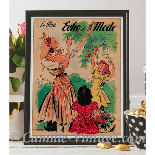 Poster Vintage Le Petit Echo de La Mode 22 June 1947