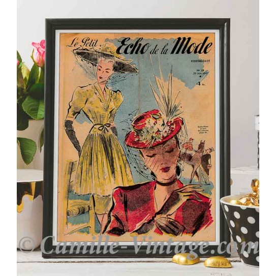 Poster Vintage Le Petit Echo de La Mode 29 June 1947