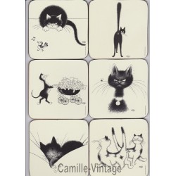 Coasters Cats by Dubout