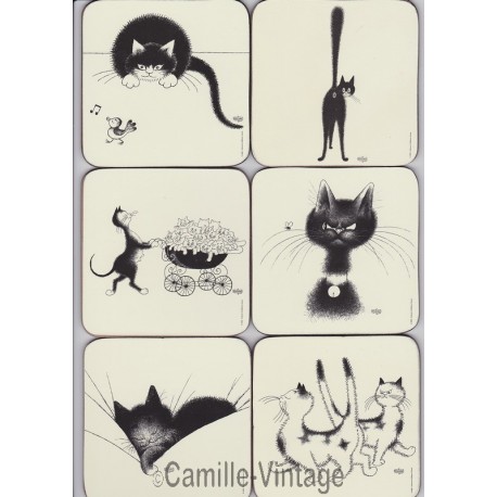 Coasters Cats by Dubout