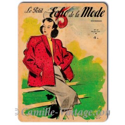 Plaque métal couverture Le Petit Echo de La Mode 10 août 1947