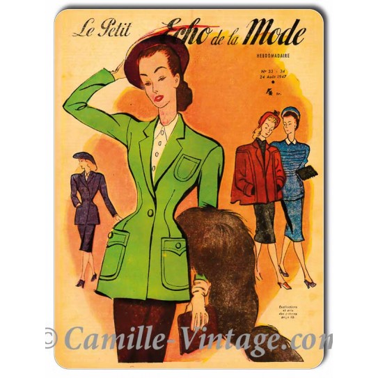 Metal plate deco Le Petit Echo de La Mode 24 August 1947