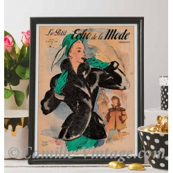 Poster Vintage Le Petit Echo de La Mode 19 October 1947