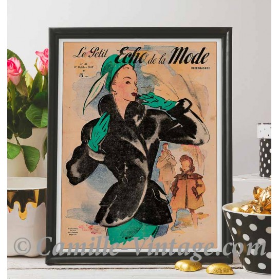 Affiche Le Petit Echo de La Mode 19 octobre 1947