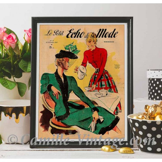 Poster Vintage Le Petit Echo de La Mode 23 November 1947