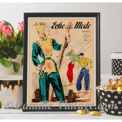 Poster Vintage Le Petit Echo de La Mode 7 December 1947