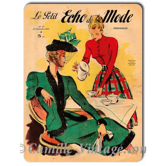 Plaque métal Le Petit Echo de La Mode 23 novembre 1947