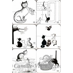 Coasters Cats by Dubout N°5