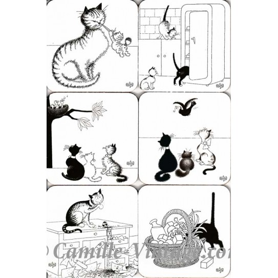 Dessous de verre Chats par Dubout N°5