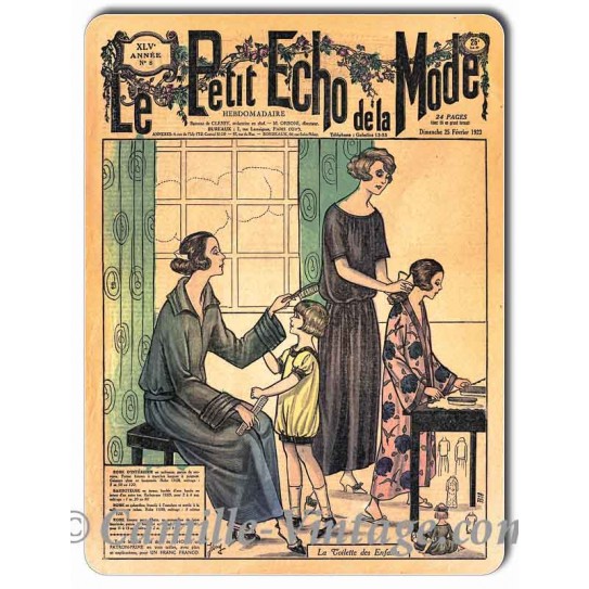 Plaque métal revue de mode vintage 25 février 1923