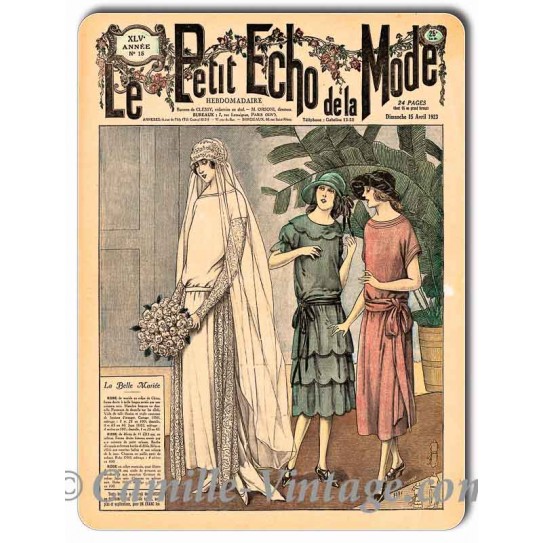 Plaque métal revue de mode vintage 15 avril 1923