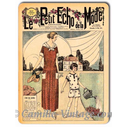 Plaque métal revue de mode vintage 13 mai 1923