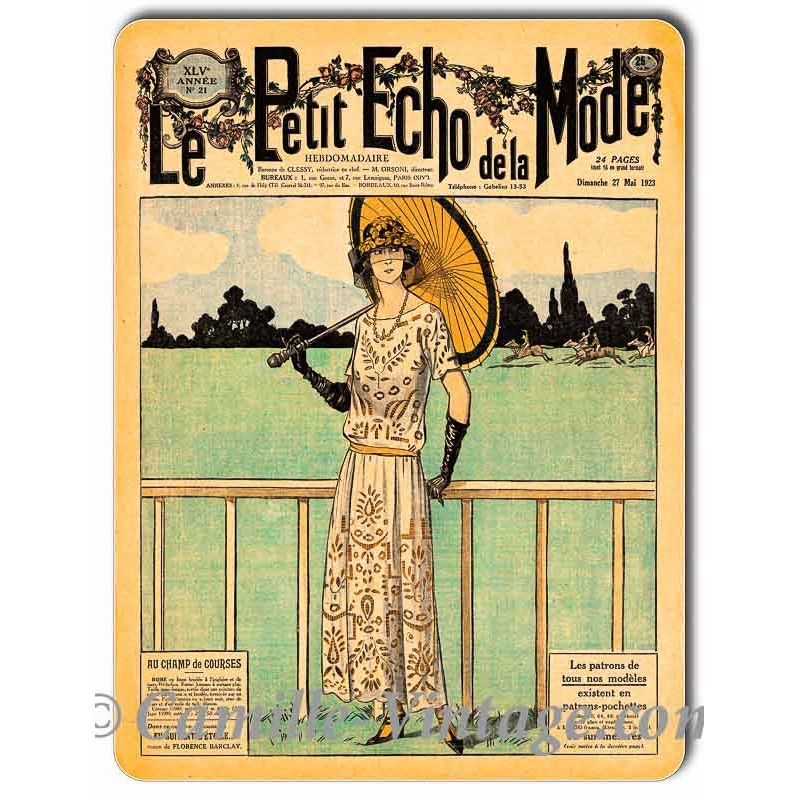 Plaque métal vintage couverture collection magazine Mode 27 mai 1923