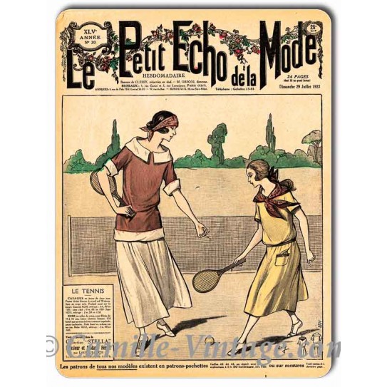 Plaque métal revue de mode vintage 29 juillet 1923