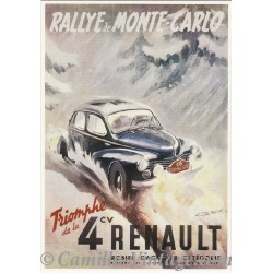 Carte Postale Renault 4 CV Rallye Monté-Carlo