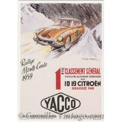 Carte Postale Citroën ID 19 Rallye Monté-Carlo 1959