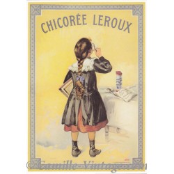 Postcard Chicorée Leroux Ecolière