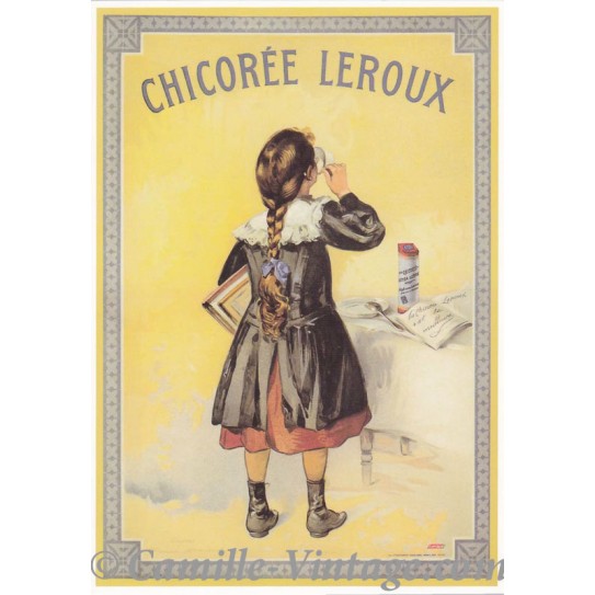 Postcard Chicorée Leroux Ecolière