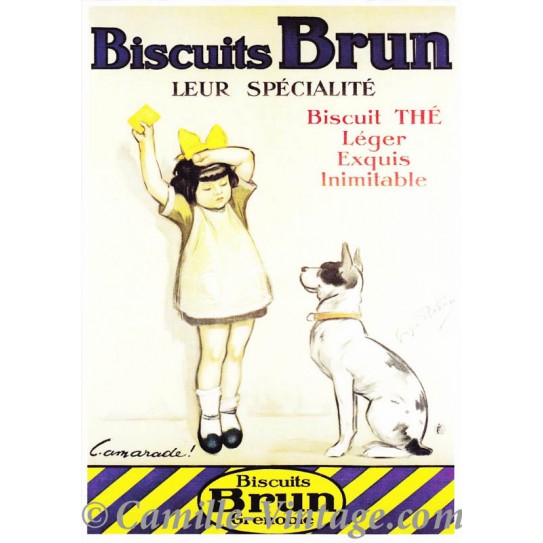 Carte Postale Biscuits Brun