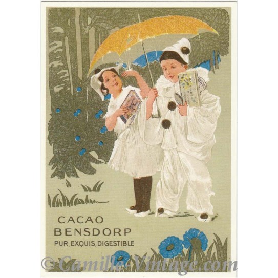 Postcard Pierrot Cacao Bensdorp