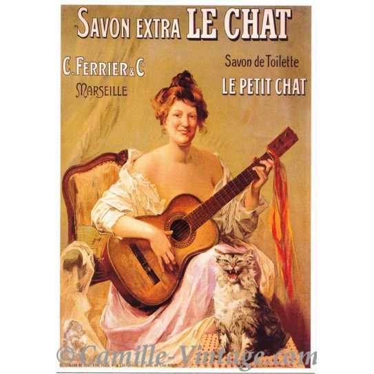 Postcard Savon Extra Le Chat