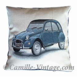 Housse de coussin 2CV Citroën bleue