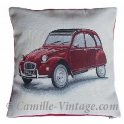 Housse de coussin Deuche Citroën rouge