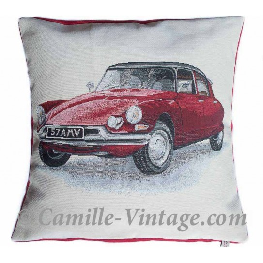 Housse de coussin DS Citroën rouge