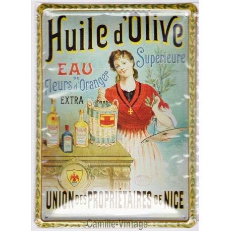 Plaque métal Huile d'Olive Propriétaire de Nice