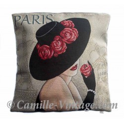 Housse de coussin Jacquard Paris