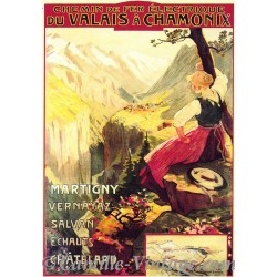 Postcard Chemin de Fer Chamonix Martigny