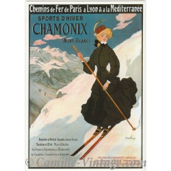 Carte Postale Chamonix Skieuse